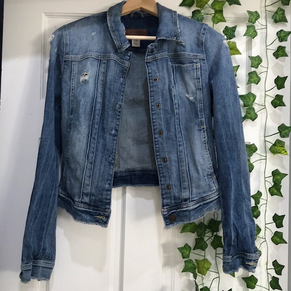 Guess Jackets & Coats Guess Floral Embroidered Distressed Denim
